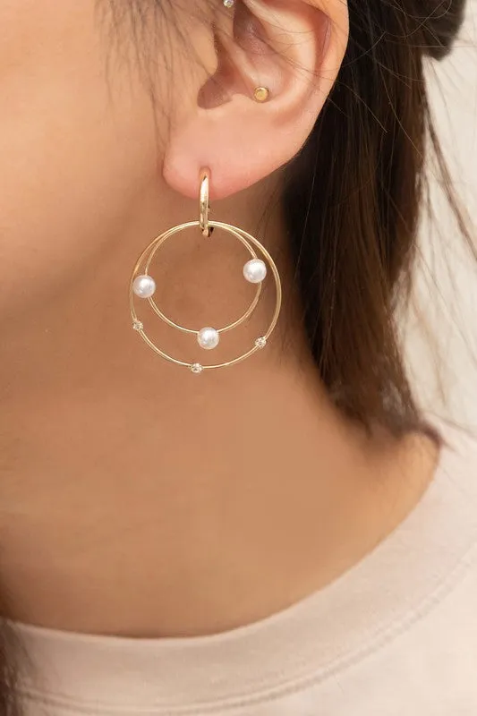 Earrings Lovoda Fawn Pearl Hoop Earrings