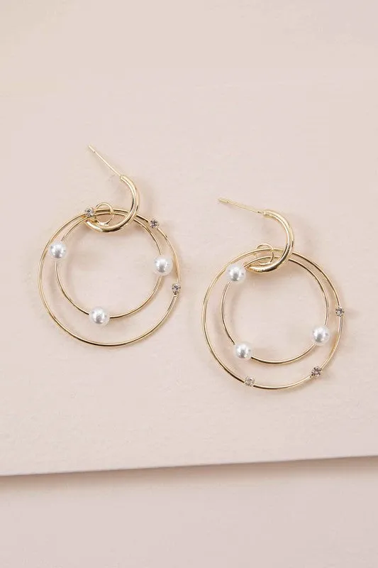Earrings Lovoda Fawn Pearl Hoop Earrings