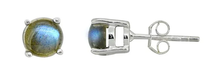 Earrings YoTreasure Labradorite Solid 925 Sterling Silver Stud Earrings