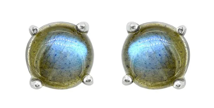 Earrings YoTreasure Labradorite Solid 925 Sterling Silver Stud Earrings