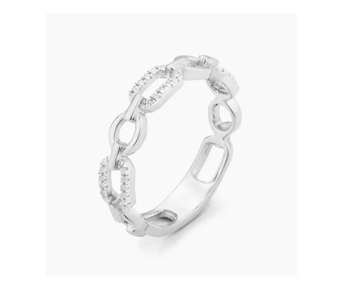 Ella Stein Ella Stein Silver Diamond Link Ring SI1976 Rings
