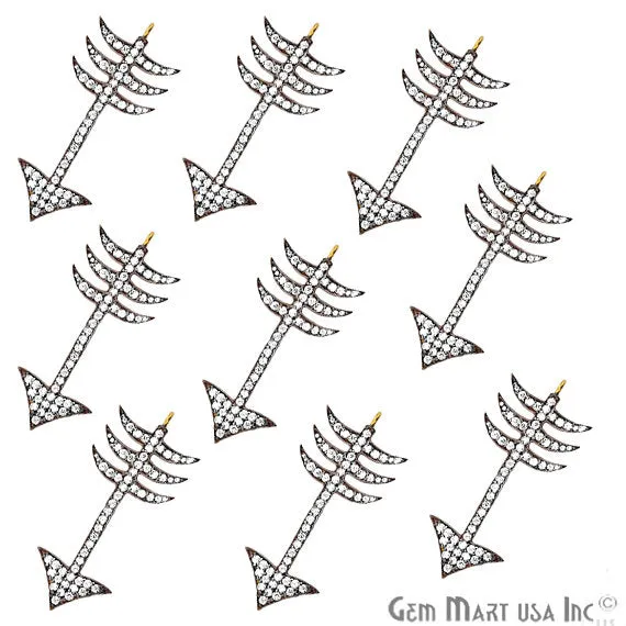 GemMartUSA Bracelets Arrow Shape Charms Diamond CZ Pave Gold Plated Charm for Bracelet Pendants Necklace CHCZ40132 GemMartUSA Bracelets Arrow Shape Charms Diamond CZ Pave Gold Plated Charm for Bracelet Pendants Necklace CHCZ40132