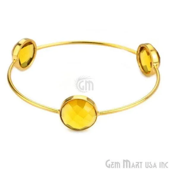 GemMartUSA Bracelets Citrine 14mm Round Shape Gold Plated Stacking Bangle Bracelet GemMartUSA Bracelets Citrine 14mm Round Shape Gold Plated Stacking Bangle Bracelet