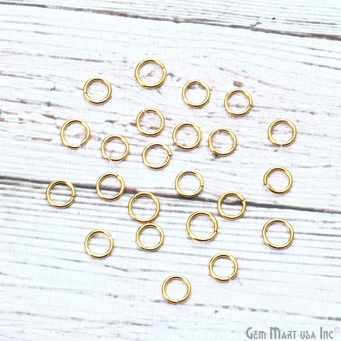 GemMartUSA Charm Necklaces 10pc Lot Open Jump Rings 5mm Gold Plated Finding Jewelry Charm GemMartUSA Charm Necklaces 10pc Lot Open Jump Rings 5mm Gold Plated Finding Jewelry Charm