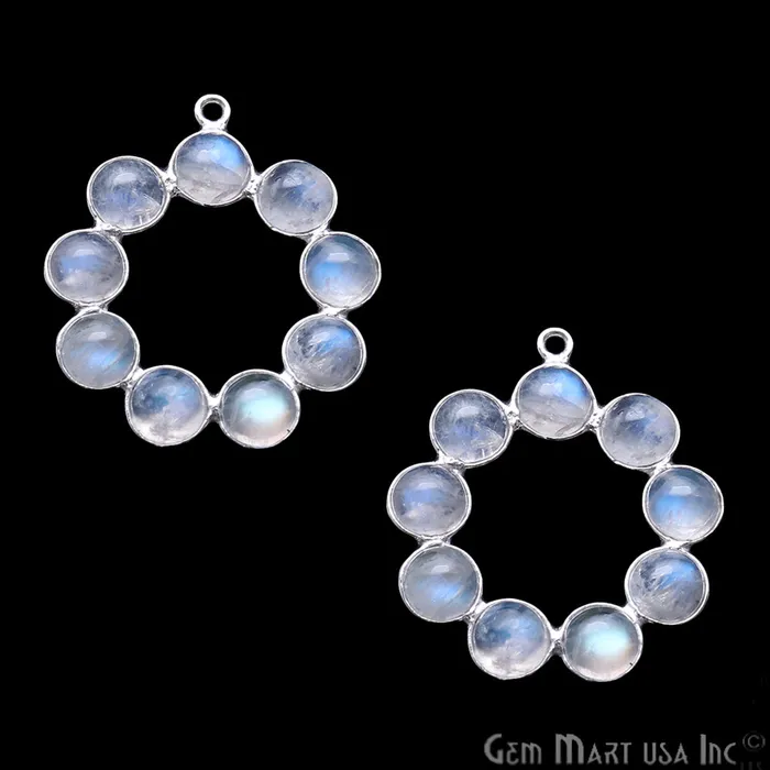 GemMartUSA DIY Moonstone 30x27mm Silver Plated Chandelier Finding Component Rings GemMartUSA DIY Moonstone 30x27mm Silver Plated Chandelier Finding Component Rings
