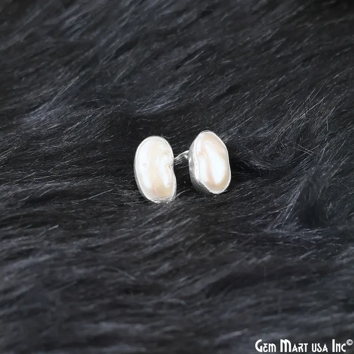 GemmartUSA Earrings DIY Pearl 19x9mm Silver Electroplated Loop Connector Studs Earrings GemmartUSA Earrings DIY Pearl 19x9mm Silver Electroplated Loop Connector Studs Earrings