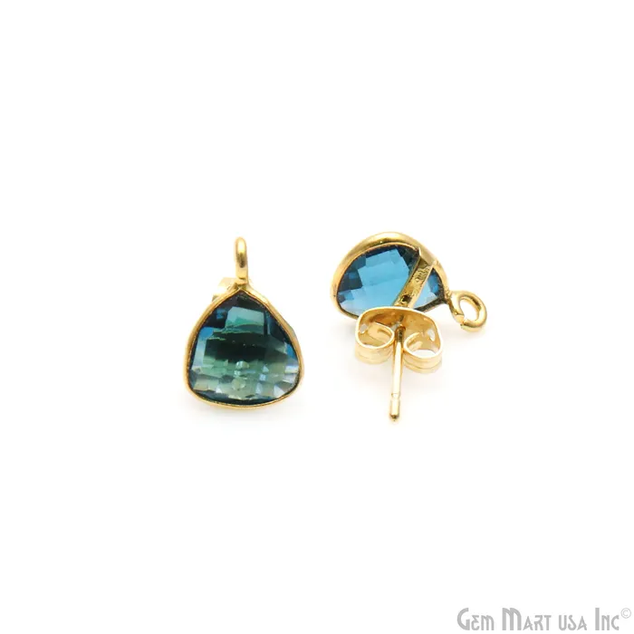 GemmartUSA Earrings DIY Trillion 8mm Gold Bail Gemstone stud Earring GemmartUSA Earrings DIY Trillion 8mm Gold Bail Gemstone stud Earring