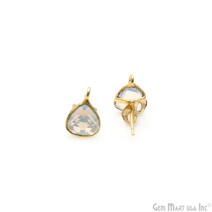 GemmartUSA Earrings DIY Trillion 8mm Gold Bail Gemstone stud Earring GemmartUSA Earrings DIY Trillion 8mm Gold Bail Gemstone stud Earring