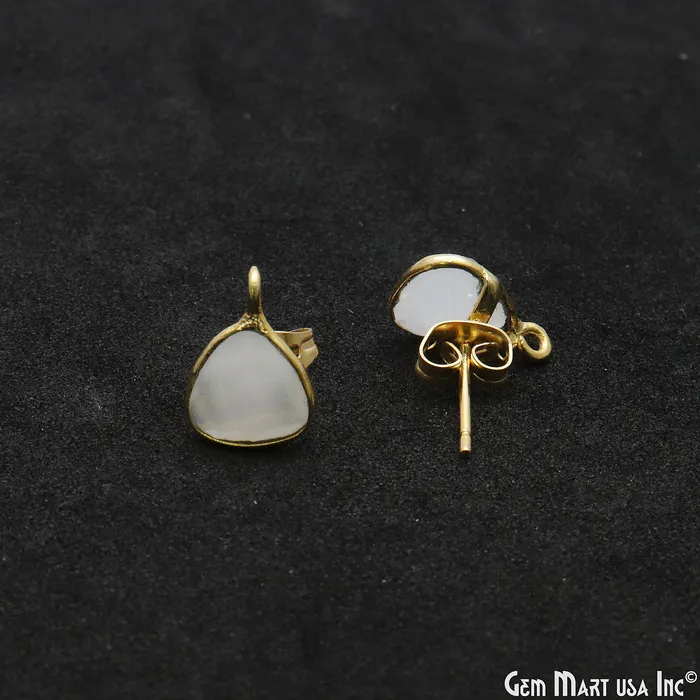 GemmartUSA Earrings DIY Trillion 8mm Gold Bail Gemstone stud Earring GemmartUSA Earrings DIY Trillion 8mm Gold Bail Gemstone stud Earring