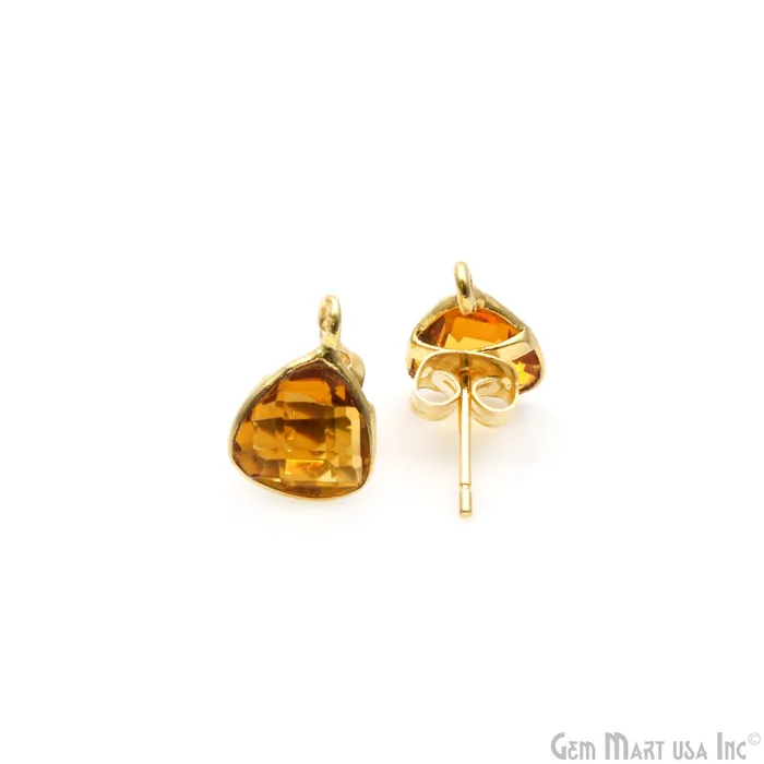 GemmartUSA Earrings DIY Trillion 8mm Gold Bail Gemstone stud Earring GemmartUSA Earrings DIY Trillion 8mm Gold Bail Gemstone stud Earring