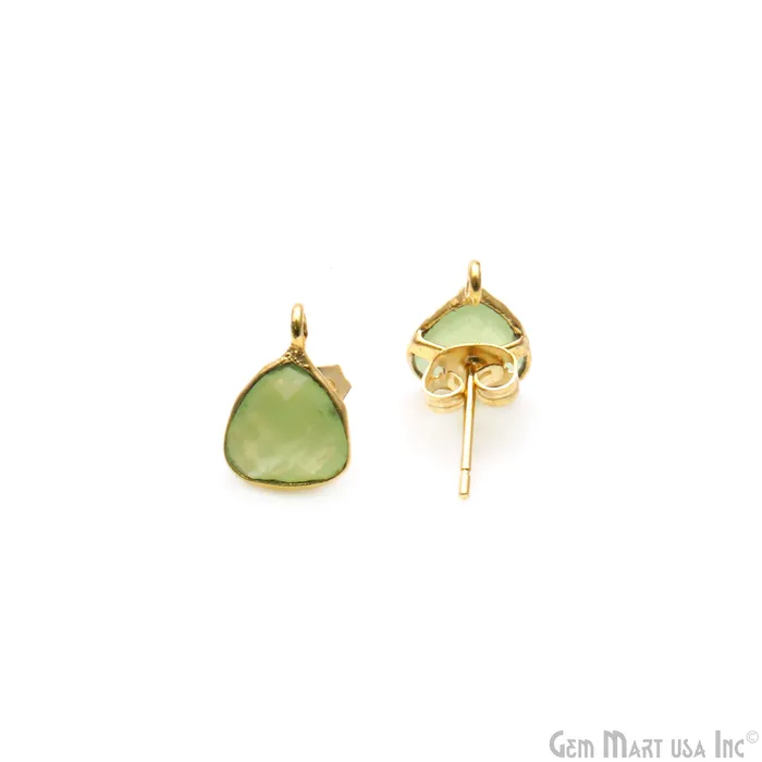 GemmartUSA Earrings DIY Trillion 8mm Gold Bail Gemstone stud Earring GemmartUSA Earrings DIY Trillion 8mm Gold Bail Gemstone stud Earring