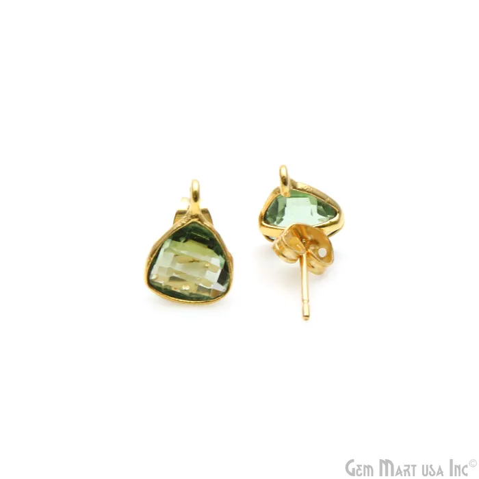GemmartUSA Earrings DIY Trillion 8mm Gold Bail Gemstone stud Earring GemmartUSA Earrings DIY Trillion 8mm Gold Bail Gemstone stud Earring