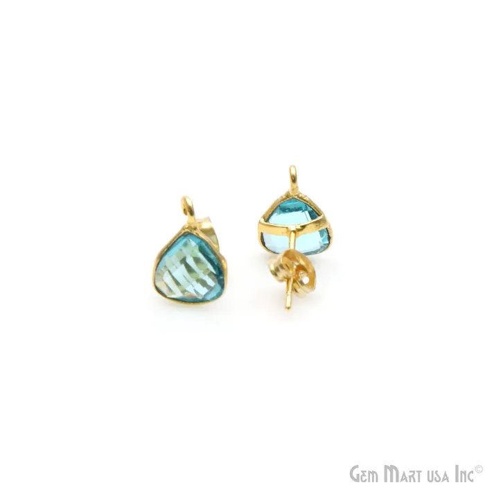 GemmartUSA Earrings DIY Trillion 8mm Gold Bail Gemstone stud Earring GemmartUSA Earrings DIY Trillion 8mm Gold Bail Gemstone stud Earring