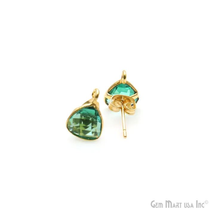 GemmartUSA Earrings DIY Trillion 8mm Gold Bail Gemstone stud Earring GemmartUSA Earrings DIY Trillion 8mm Gold Bail Gemstone stud Earring