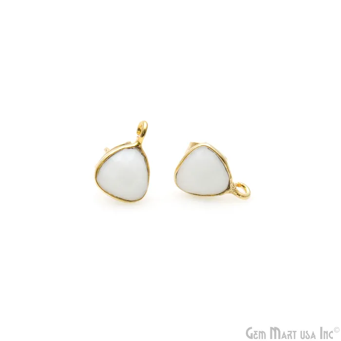 GemmartUSA Earrings DIY Trillion 8mm Gold Bail Gemstone stud Earring GemmartUSA Earrings DIY Trillion 8mm Gold Bail Gemstone stud Earring