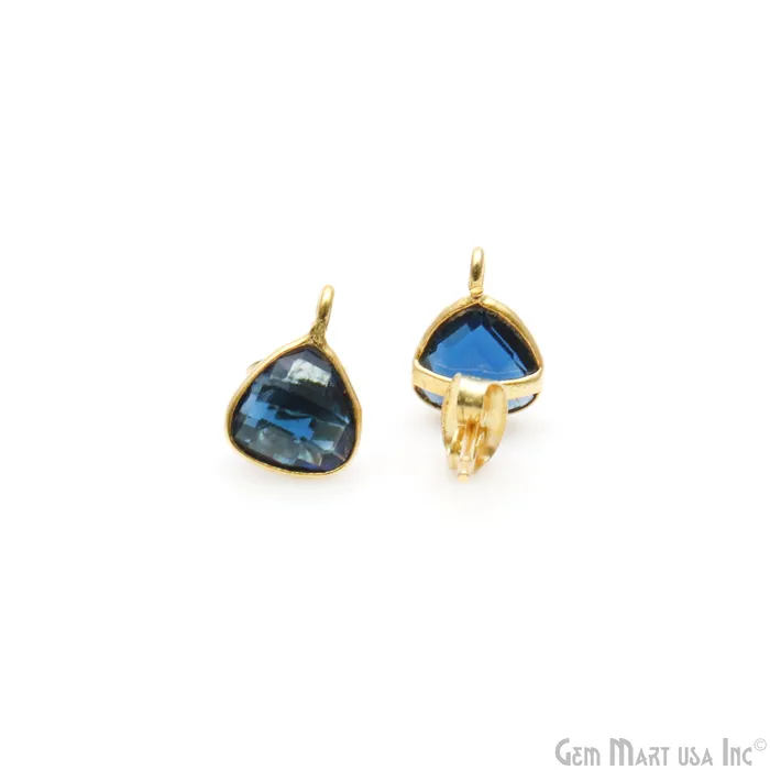 GemmartUSA Earrings DIY Trillion 8mm Gold Bail Gemstone stud Earring GemmartUSA Earrings DIY Trillion 8mm Gold Bail Gemstone stud Earring