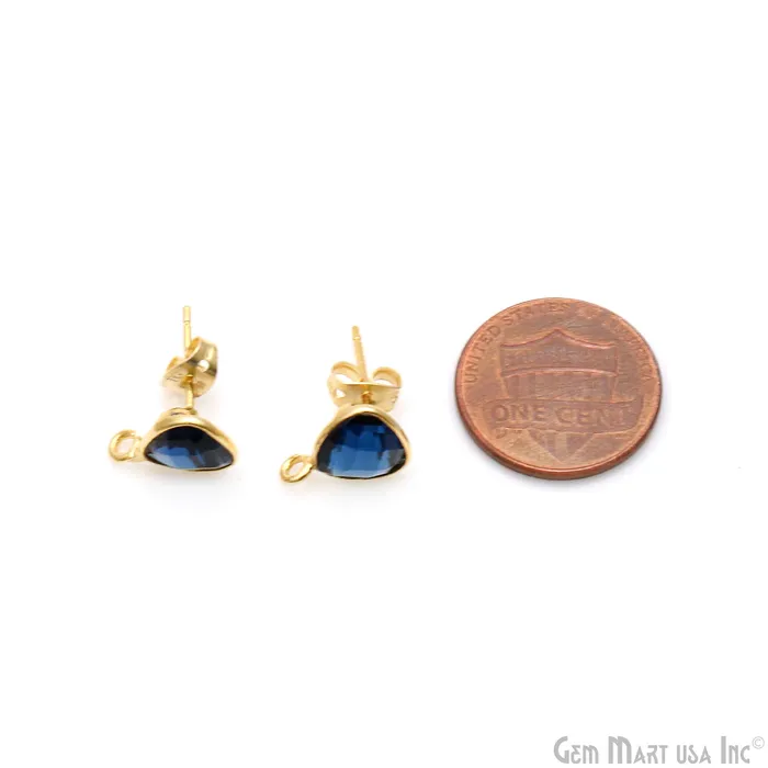 GemmartUSA Earrings DIY Trillion 8mm Gold Bail Gemstone stud Earring GemmartUSA Earrings DIY Trillion 8mm Gold Bail Gemstone stud Earring