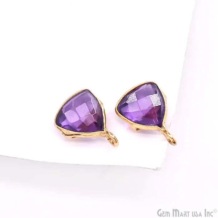 GemmartUSA Earrings DIY Trillion 8mm Gold Bail Gemstone stud Earring GemmartUSA Earrings DIY Trillion 8mm Gold Bail Gemstone stud Earring