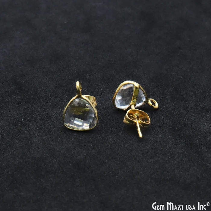 GemmartUSA Earrings DIY Trillion 8mm Gold Bail Gemstone stud Earring GemmartUSA Earrings DIY Trillion 8mm Gold Bail Gemstone stud Earring