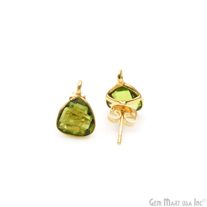GemmartUSA Earrings DIY Trillion 8mm Gold Bail Gemstone stud Earring GemmartUSA Earrings DIY Trillion 8mm Gold Bail Gemstone stud Earring