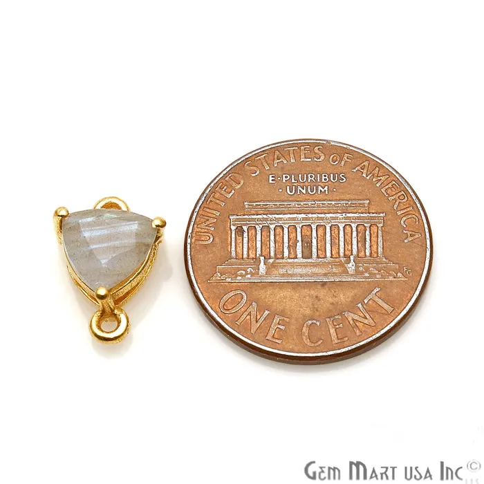 GemMartUSA Labradorite Prong Setting Gold Plated Flashy Gemstone Connector PreStyled Sets