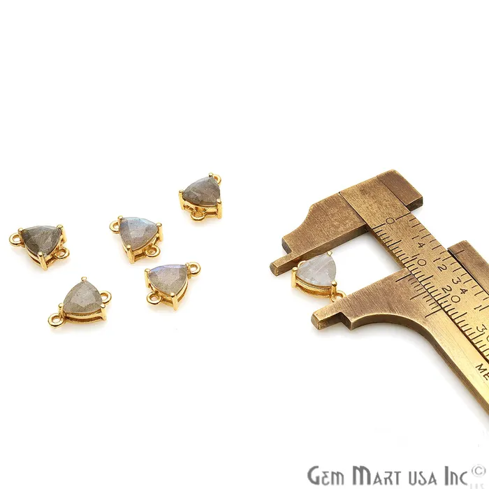 GemMartUSA Labradorite Prong Setting Gold Plated Flashy Gemstone Connector PreStyled Sets