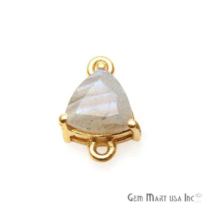GemMartUSA Labradorite Prong Setting Gold Plated Flashy Gemstone Connector PreStyled Sets