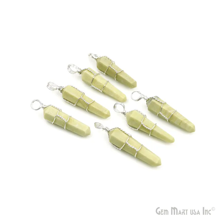GemmartUSA Necklaces Healing Point Pendant 49x11mm Silver Wire Wrapped GemmartUSA Necklaces Healing Point Pendant 49x11mm Silver Wire Wrapped