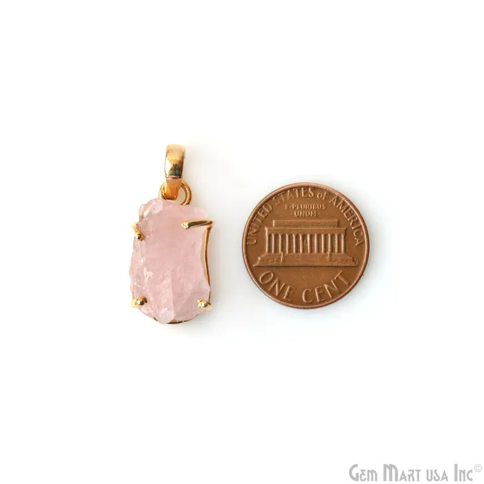 GemMartUSA Necklaces Natural Morganite Organic 22x10mm Gold Plated Prong Setting Single Bail Gemstone Pendant GemMartUSA Necklaces Natural Morganite Organic 22x10mm Gold Plated Prong Setting Single Bail Gemstone Pendant