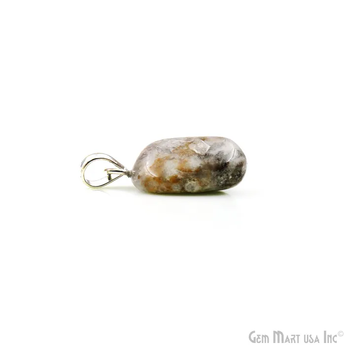 GemMartUSA Necklaces Tumble Stone 25x15mm Free Form Shape Silver Plated Necklace Chain 18 Inch GemMartUSA Necklaces Tumble Stone 25x15mm Free Form Shape Silver Plated Necklace Chain 18 Inch