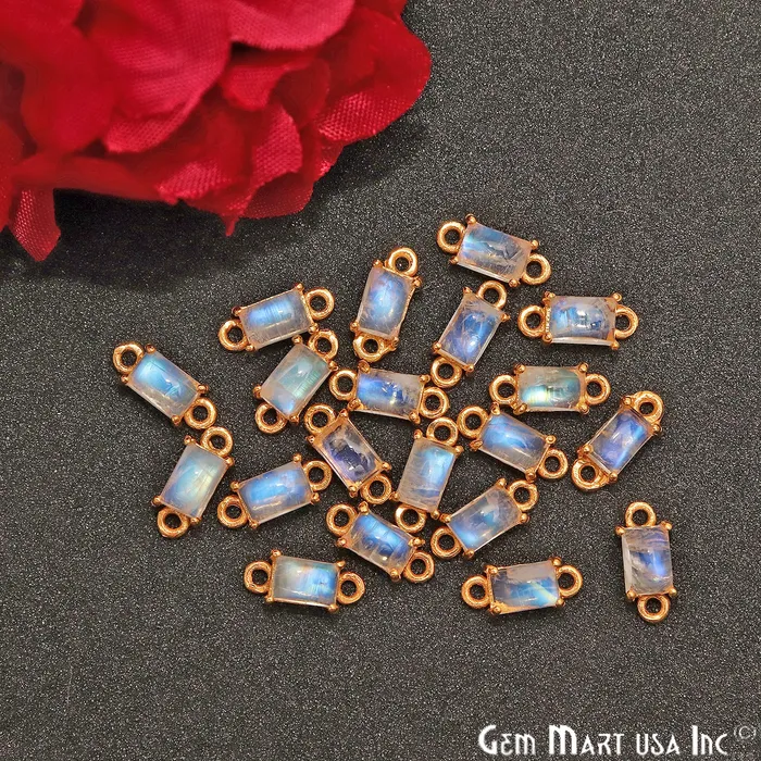 GemMartUSA PreStyled Sets Rainbow Moonstone Cabochon Rectangle Prong Gold Plated Bail Connector GemMartUSA PreStyled Sets Rainbow Moonstone Cabochon Rectangle Prong Gold Plated Bail Connector