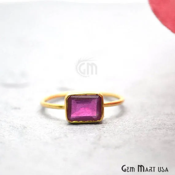 GemMartUSA Rings Ruby Stone 235ct Gold Vermeil 9x7mm Gemstone Wedding Ring