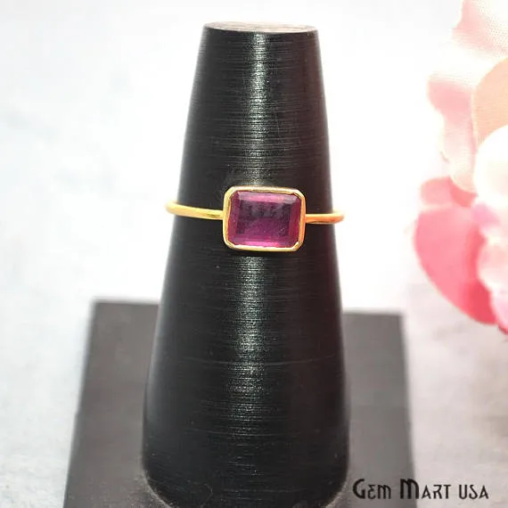 GemMartUSA Rings Ruby Stone 235ct Gold Vermeil 9x7mm Gemstone Wedding Ring