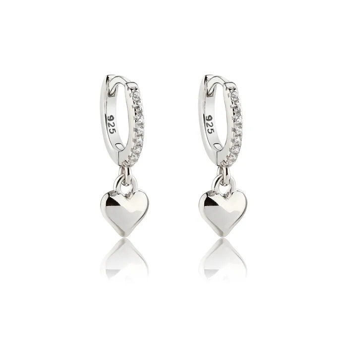 Huggie Hoop Heart Sterling Silver Earrings for Kids 10mm Cherished Moments Earrings Huggie Hoop Heart Sterling Silver Earrings for Kids 10mm Cherished Moments Earrings
