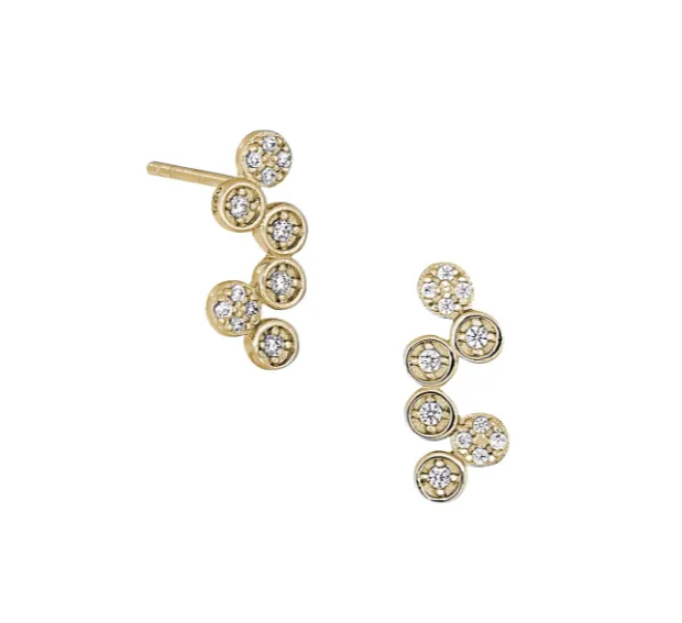 Kelly Waters Earrings Kelly Waters Gold Plated Micropave CZ Bubble Stud Earrings SI3359 Kelly Waters Earrings Kelly Waters Gold Plated Micropave CZ Bubble Stud Earrings SI3359