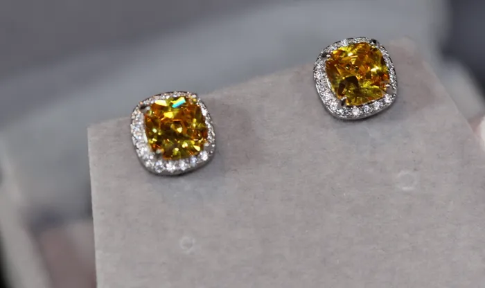 Lab Diamonds London Earrings Yellow Diamond Ear Studs