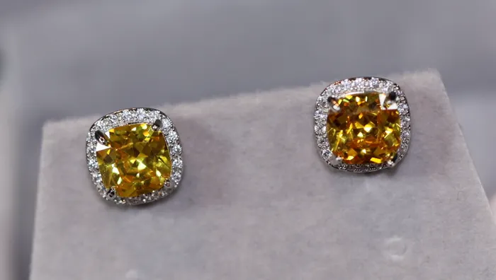 Lab Diamonds London Earrings Yellow Diamond Ear Studs