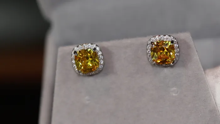 Lab Diamonds London Earrings Yellow Diamond Ear Studs