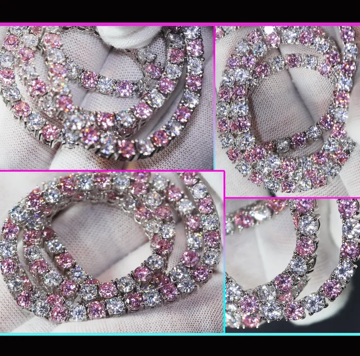 Lab Diamonds London Necklaces Tennis Chain Pink Diamond Tennis Chain Tennis Necklace Pink Tennis Chain Womens Tennis Chain Diamond Tennis Chain Iced Out Chain
