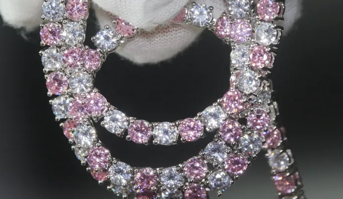 Lab Diamonds London Necklaces Tennis Chain Pink Diamond Tennis Chain Tennis Necklace Pink Tennis Chain Womens Tennis Chain Diamond Tennis Chain Iced Out Chain