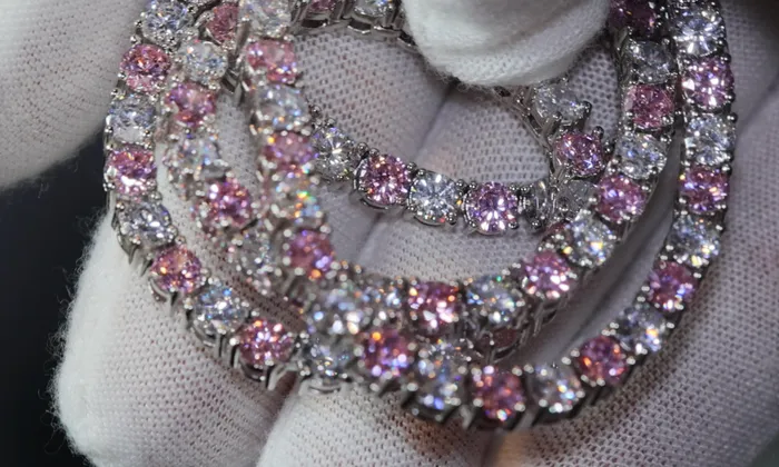 Lab Diamonds London Necklaces Tennis Chain Pink Diamond Tennis Chain Tennis Necklace Pink Tennis Chain Womens Tennis Chain Diamond Tennis Chain Iced Out Chain