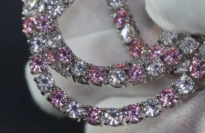 Lab Diamonds London Necklaces Tennis Chain Pink Diamond Tennis Chain Tennis Necklace Pink Tennis Chain Womens Tennis Chain Diamond Tennis Chain Iced Out Chain