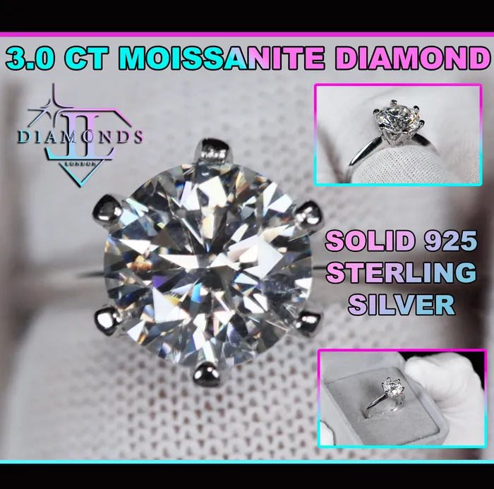 Lab Diamonds London Rings 30ct Solitaire Diamond Ring Womens Big Moissanite Diamond Engagement Ring Lab Diamonds London Rings 30ct Solitaire Diamond Ring Womens Big Moissanite Diamond Engagement Ring