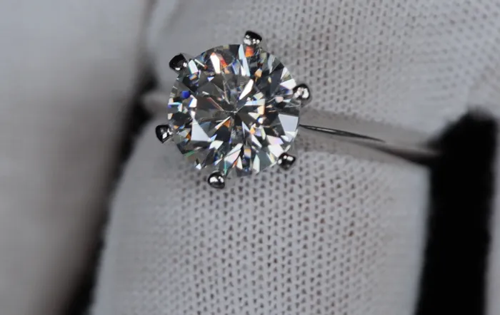 Lab Diamonds London Rings 30ct Solitaire Diamond Ring Womens Big Moissanite Diamond Engagement Ring