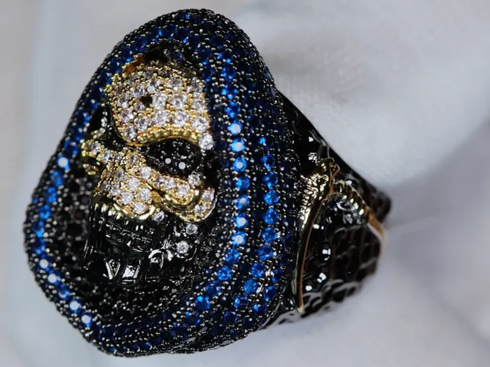 Lab Diamonds London Rings Diamond Skull Ring Black Diamond Ring Iced Out Skull Ring