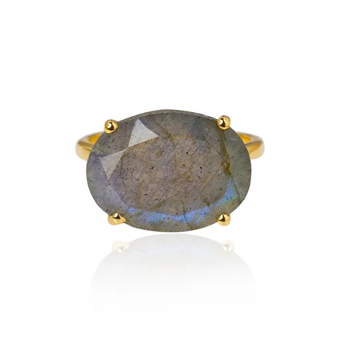 Labradorite Ring 14k Gold Over 925 Silver Jewelry YoTreasure Rings