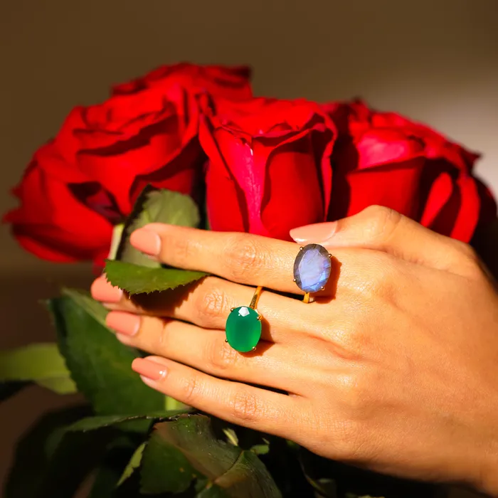Labradorite Ring 14k Gold Over 925 Silver Jewelry YoTreasure Rings