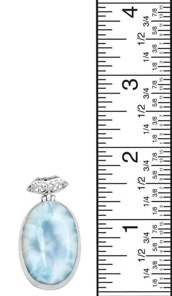 Larimar 1 34 Long 925 Solid Sterling Silver Pendant With 18 Chain Necklace YoTreasure Necklaces