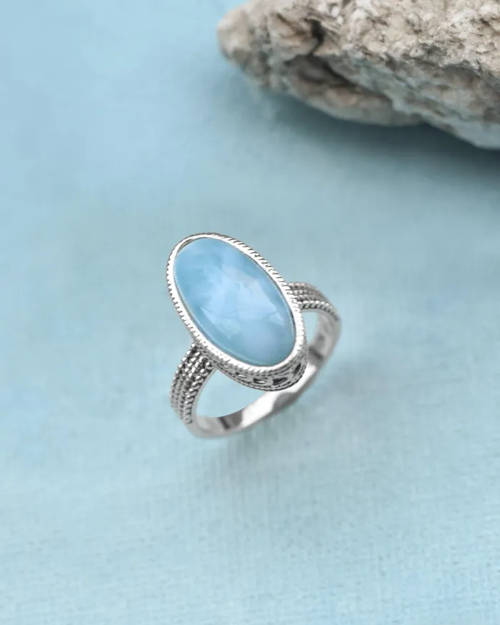 Larimar Solid 925 Sterling Silver Braided Design Ring Genuine Gemstone Jewelry YoTreasure Rings Larimar Solid 925 Sterling Silver Braided Design Ring Genuine Gemstone Jewelry YoTreasure Rings