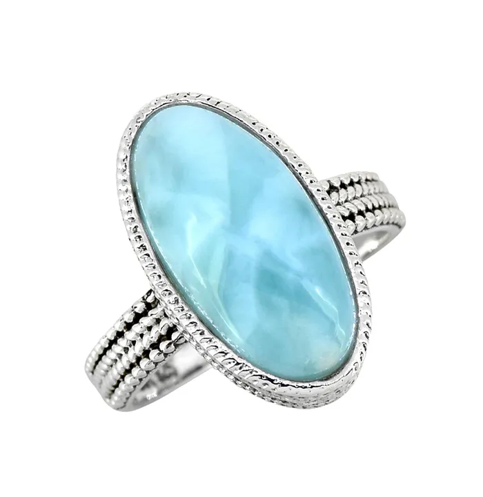 Larimar Solid 925 Sterling Silver Braided Design Ring Genuine Gemstone Jewelry YoTreasure Rings Larimar Solid 925 Sterling Silver Braided Design Ring Genuine Gemstone Jewelry YoTreasure Rings